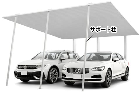 カーポートSC 後方支持《 2台 》」の概算見積り｜カーポート全国販売