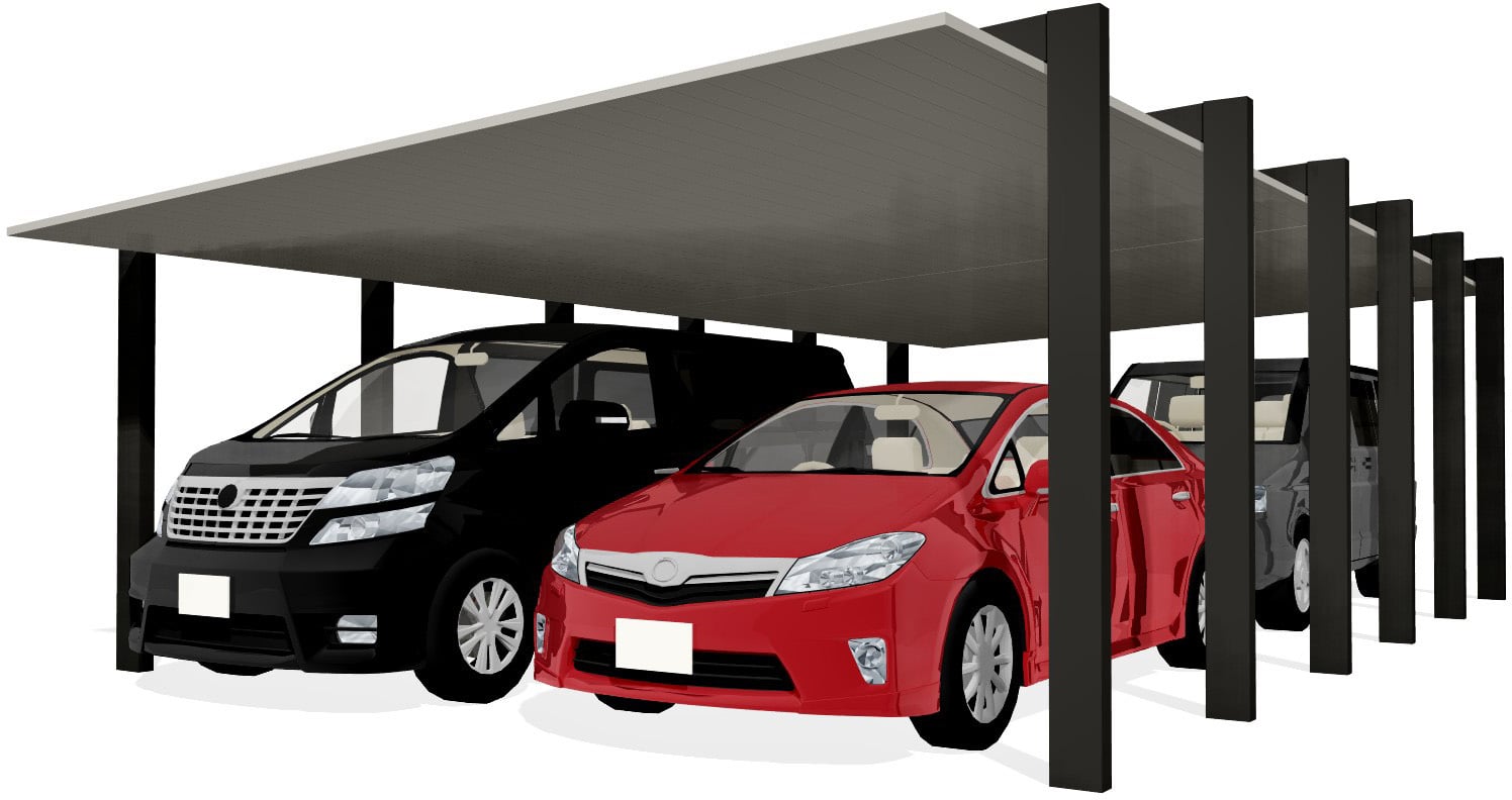 カーポートSC3000 ワイド縦連棟《 2+2台 》