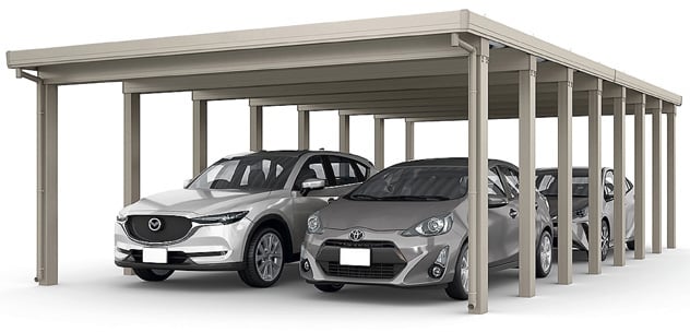 カーポートST 6000タイプ 4台用 縦連棟（2+2台）