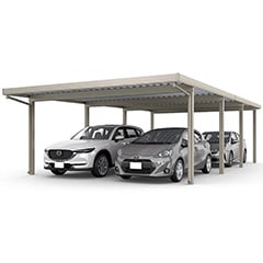 カーポートSW 900タイプ 4台用 縦連棟（2+2台）