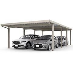 カーポートSW 1500タイプ 4台用 縦連棟（2+2台）