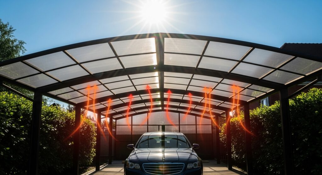 夏の車内は灼熱地獄！ポリカーボネート屋根の限界とは？