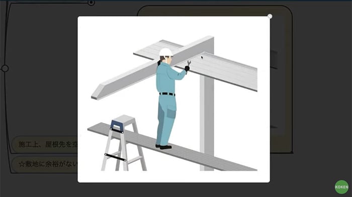 屋根の張り方