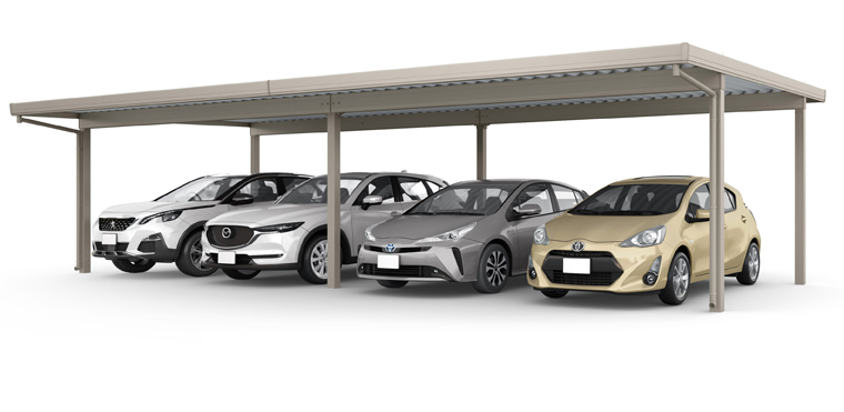 4台用カーポート 横連棟タイプ（横4台並列）